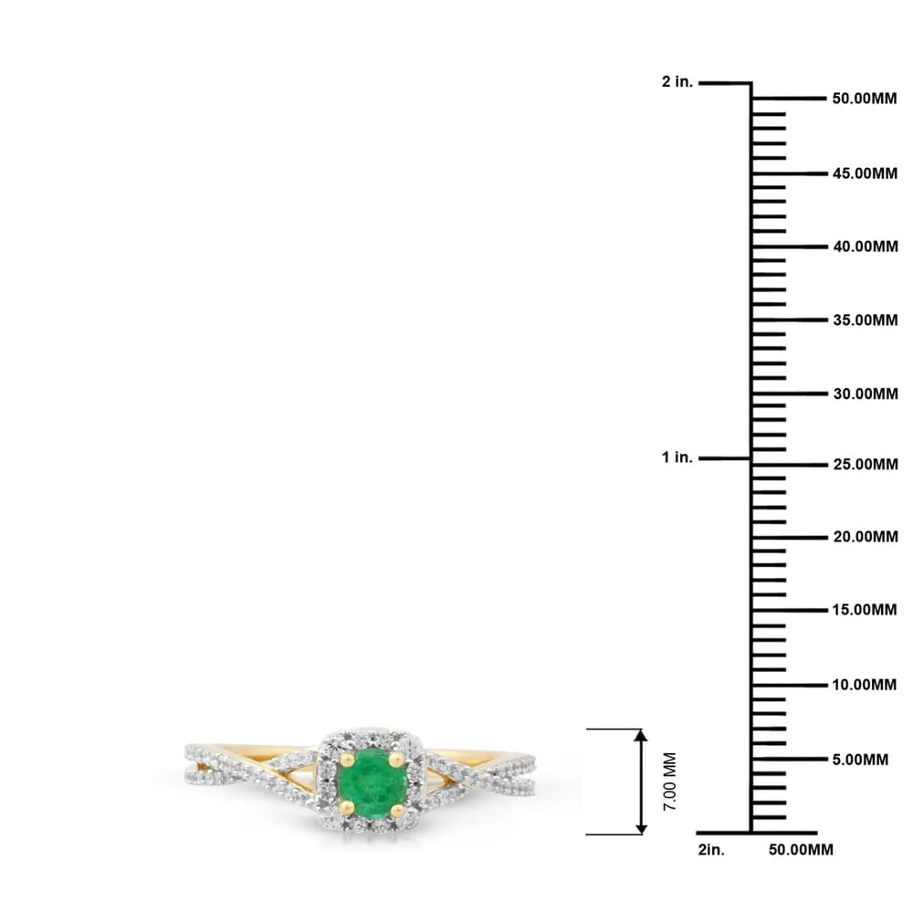 1/4ct TDW Diamond Gemstone Halo Ring in 10k Yellow Gold sold by Zulily product image thumbnail 4