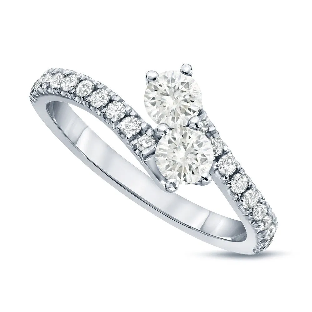 Auriya 14k Gold 3/4ct TDW Round 2-Stone Diamond Engagement Ring sold by Zulily product image thumbnail 2