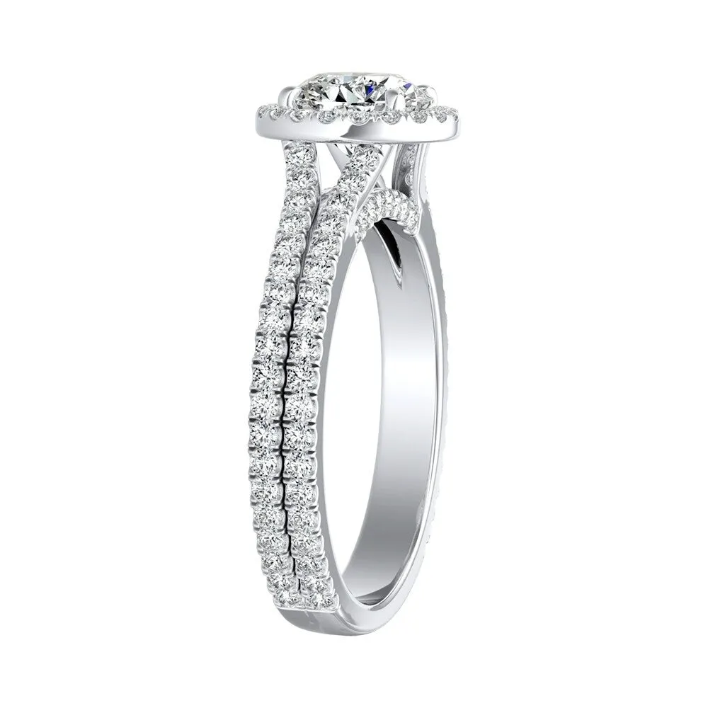 Auriya 14k Gold 2 1/2ct Moissanite and 5/8ctw Halo Diamond Engagement Ring sold by Zulily product image thumbnail 4