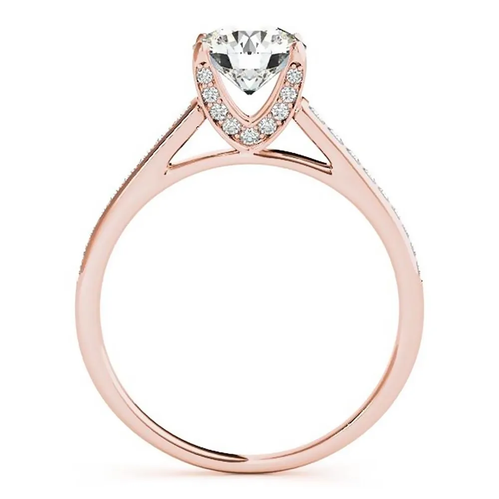 Auriya 2ct Round Moissanite and 1/3ctw Diamond Engagement Ring 14K Gold sold by Zulily