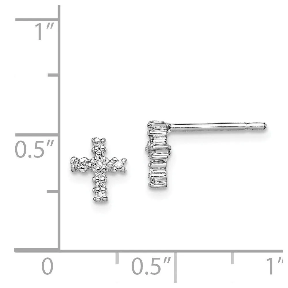 Curata 925 Sterling Silver 7x6mm Small Diamond Cross Post Earrings sold by Zulily product image thumbnail 2