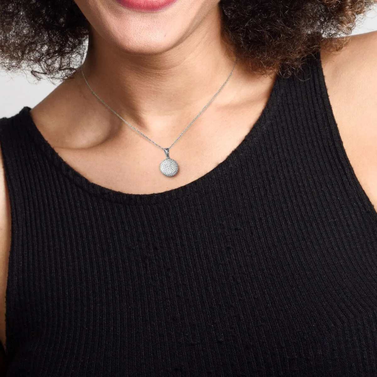 1/4ct TDW Diamond Cluster Pendant Necklace in Silver Rhodium by De Couer sold by Zulily product image thumbnail 2