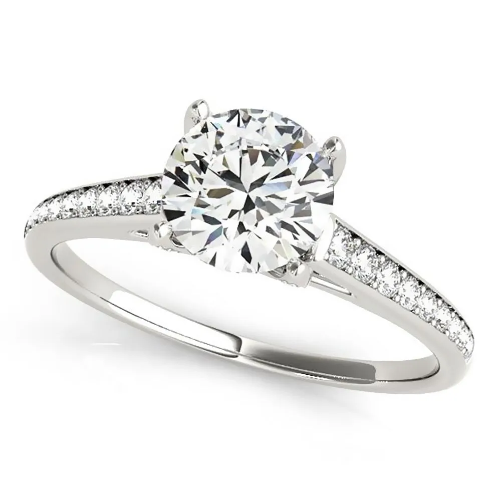 Auriya 2ct Round Moissanite and 1/3ctw Diamond Engagement Ring 14K Gold sold by Zulily product image thumbnail 4