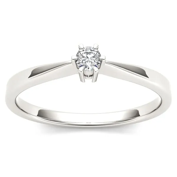 De Couer 10k White Gold 1/10ct TDW Diamond Classic Engagement Ring - White H-I - White H-I sold by Zulily