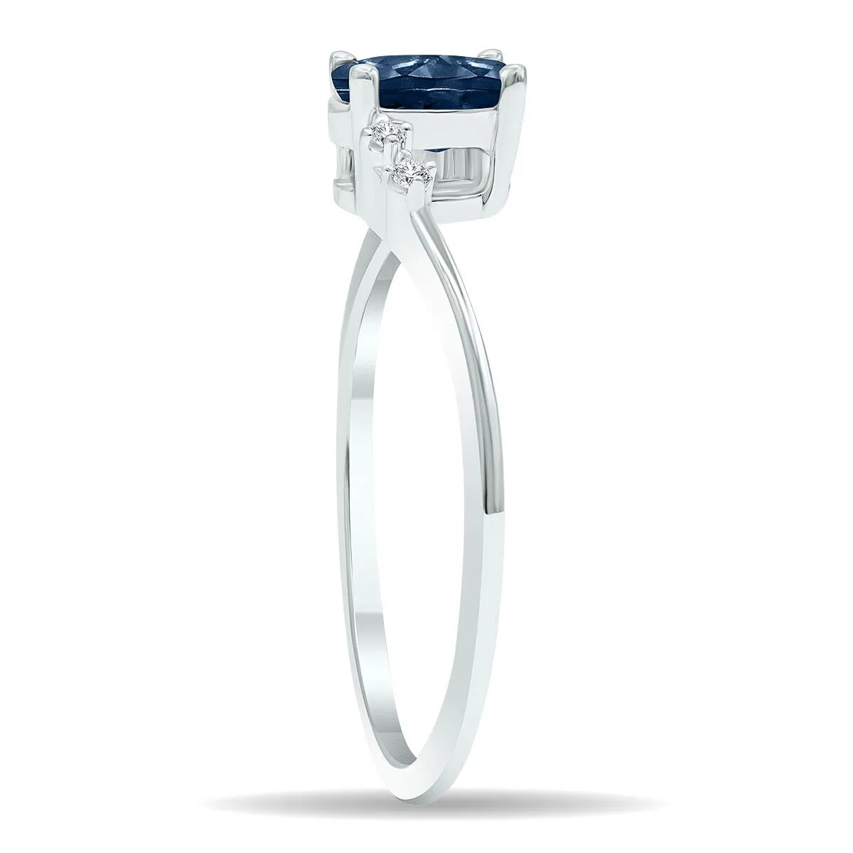 Women's Sapphire and Diamond Tierra Ring in 10K White Gold sold by Zulily product image thumbnail 2