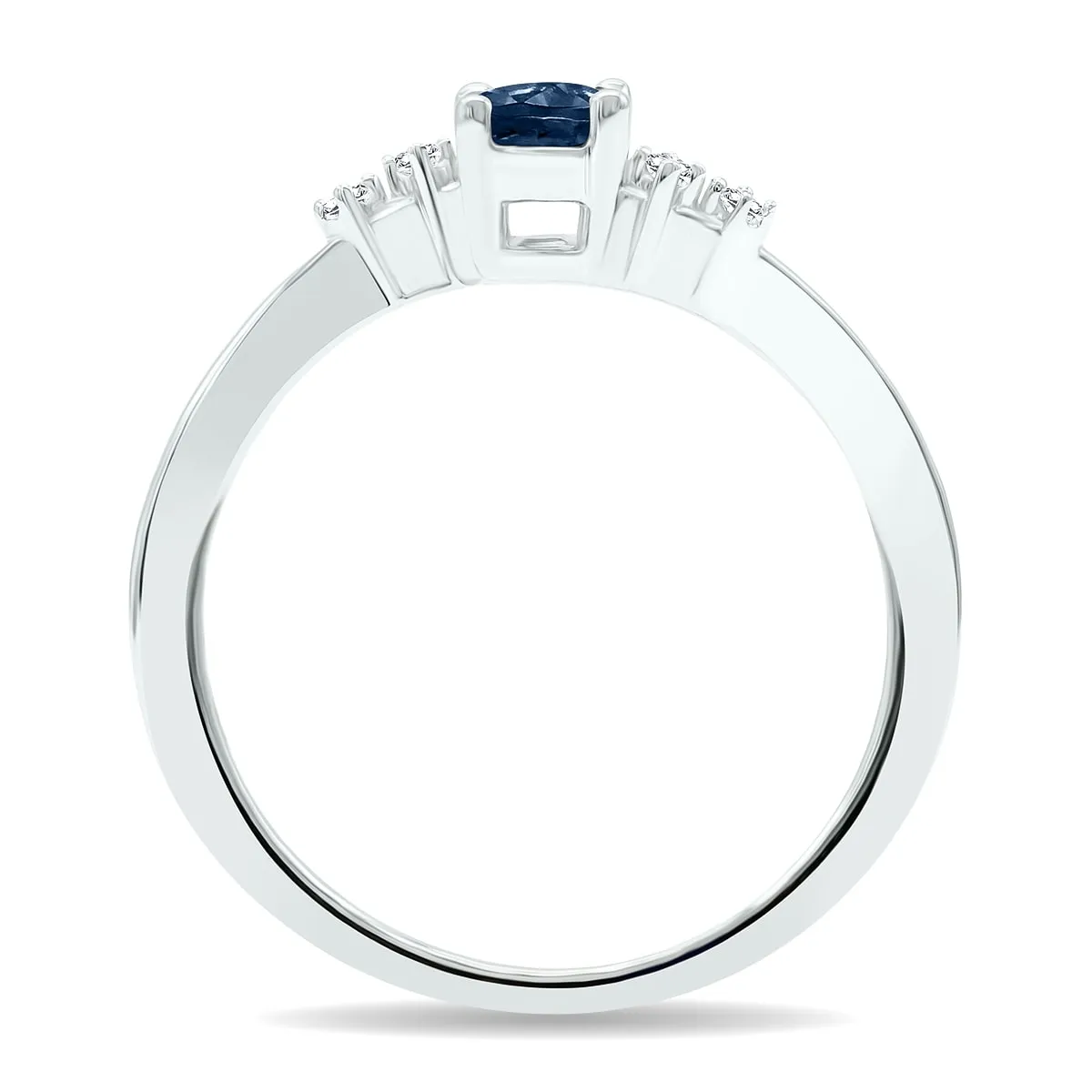 Women's Sapphire and Diamond Tierra Ring in 10K White Gold sold by Zulily product image thumbnail 3