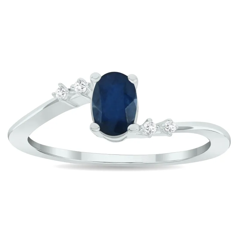 Women's Sapphire and Diamond Tierra Ring in 10K White Gold sold by Zulily