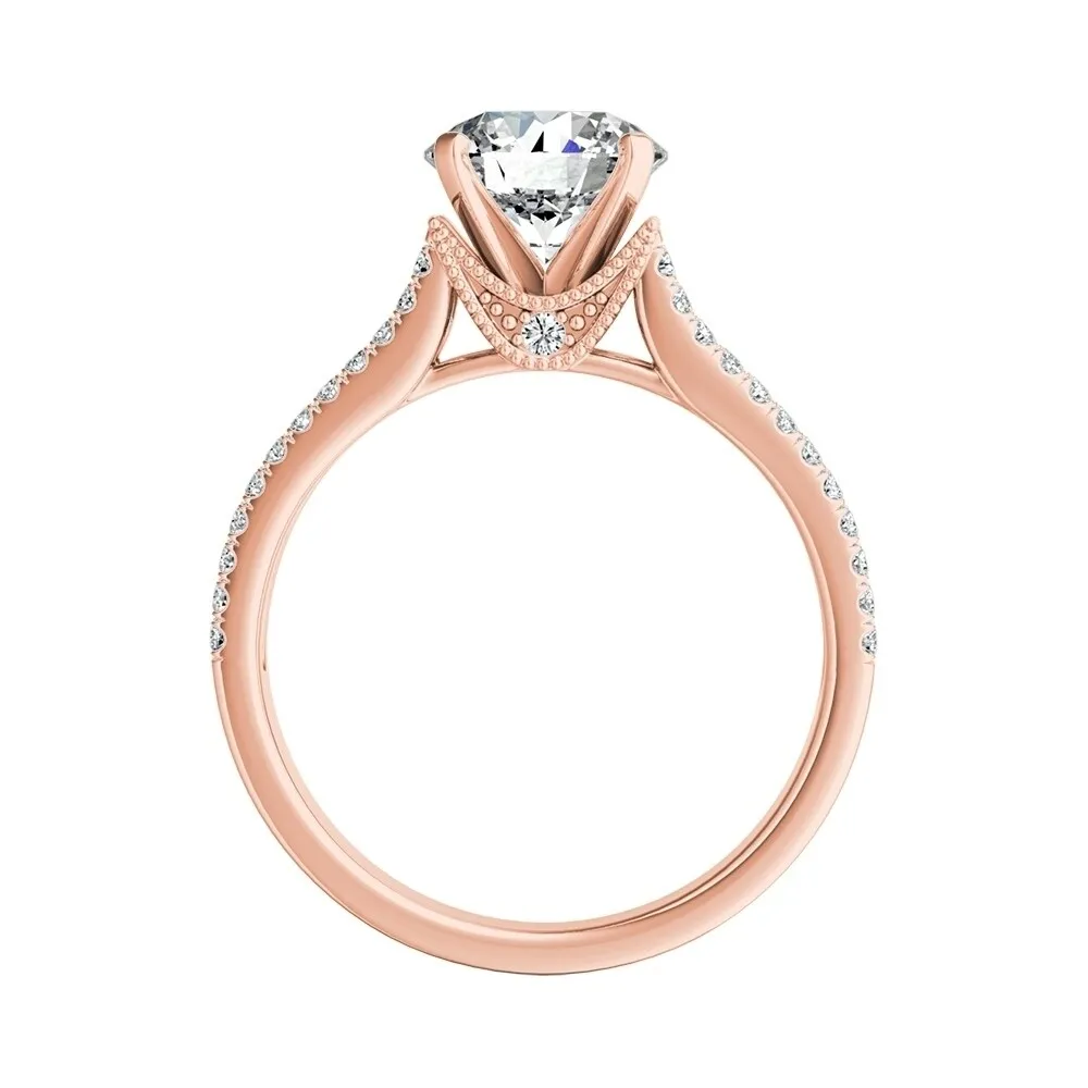 Auriya 14k Gold Vintage 2 1/2ct Moissanite and Diamond Engagement Ring 5/8ctw sold by Zulily product image thumbnail 3