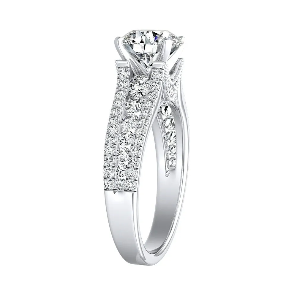 Auriya 14k Gold Vintage 2 1/2ct Moissanite and Diamond Engagement Ring 5/8ctw sold by Zulily product image thumbnail 4