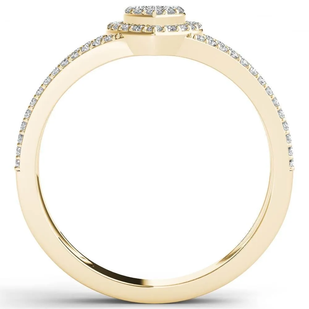 De Couer 10k Yellow Gold 1/2ct TDW Diamond Marquise-Framed Cluster Engagement Ring sold by Zulily product image thumbnail 3