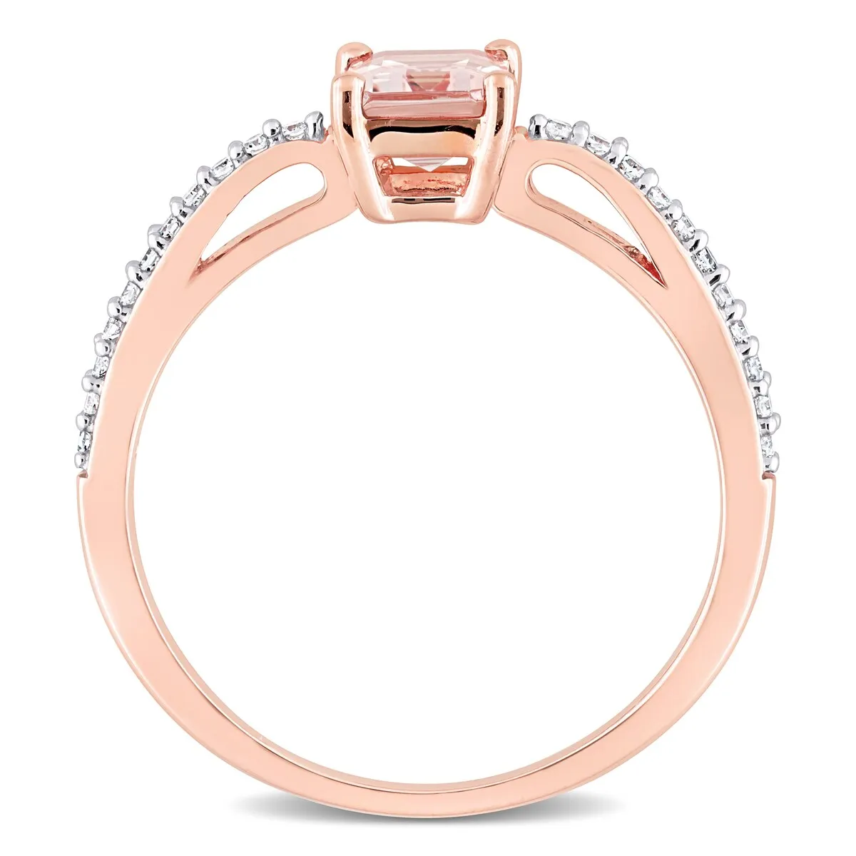 Miadora 10k Rose Gold Octagon-cut Morganite and 1/10ct TDW Diamond Ring sold by Zulily product image thumbnail 4