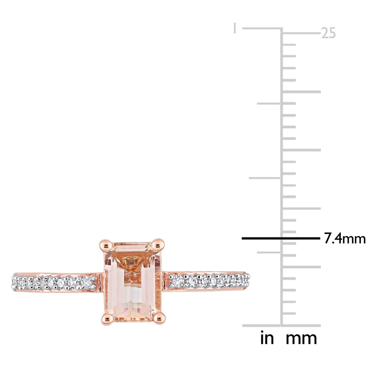 Miadora 10k Rose Gold Octagon-cut Morganite and 1/10ct TDW Diamond Ring sold by Zulily product image thumbnail 5