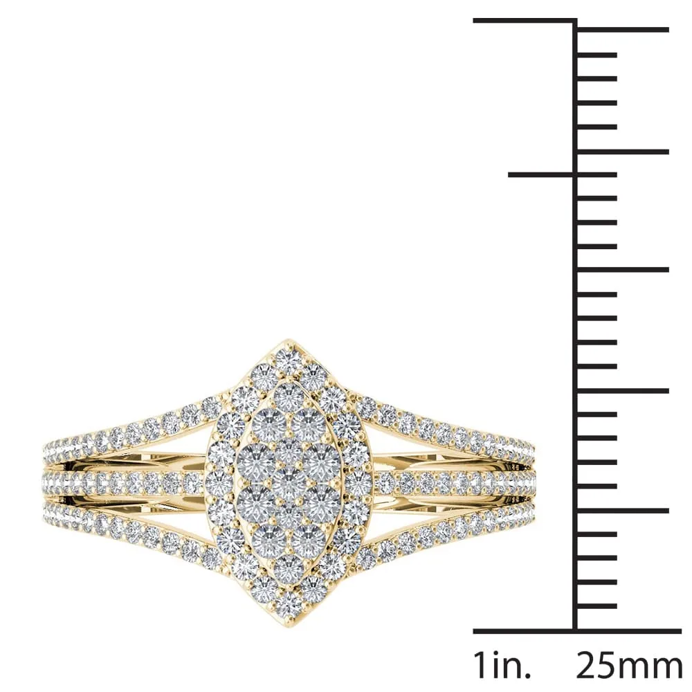 De Couer 10k Yellow Gold 1/2ct TDW Diamond Marquise-Framed Cluster Engagement Ring sold by Zulily product image thumbnail 4