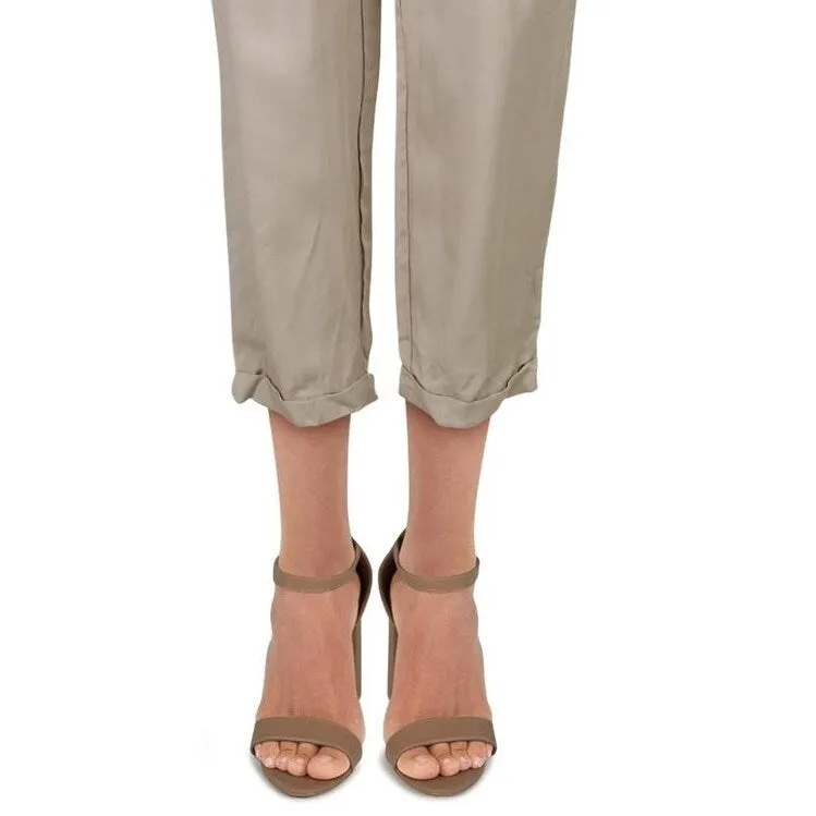 Maison Jules Women's Cropped Mid-Rise Paperbag Pants Beige Size X-Small sold by Zulily product image thumbnail 2