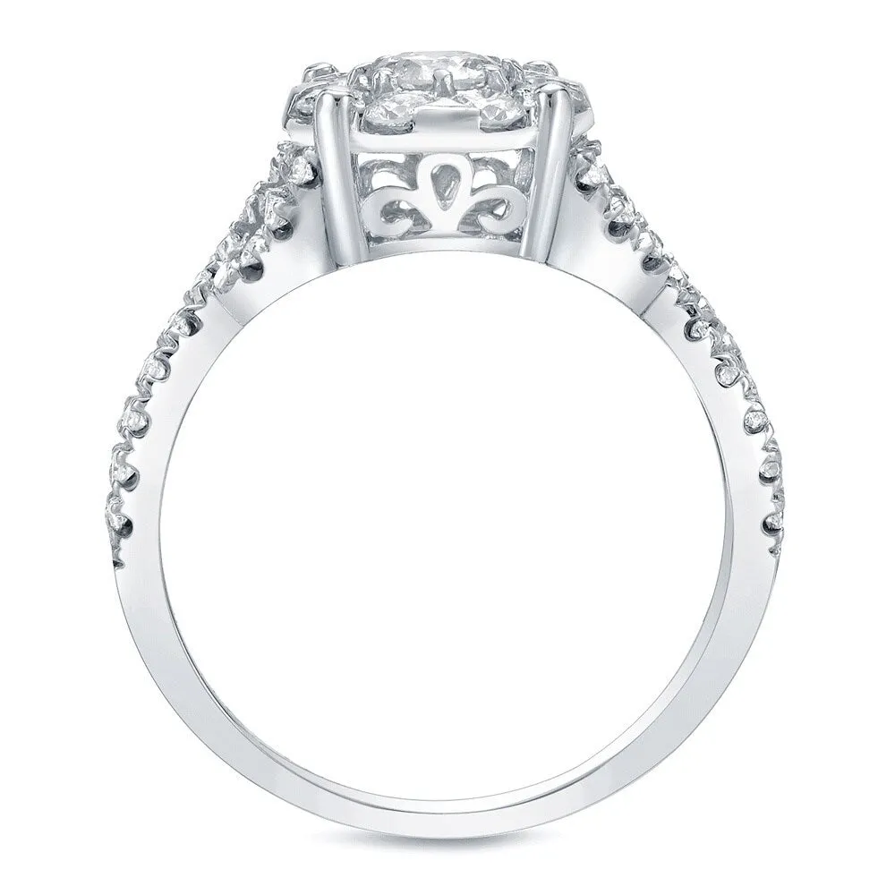 Auriya 14k Gold 1ctw Halo Infinity Diamond Engagement Ring Set sold by Zulily product image thumbnail 3