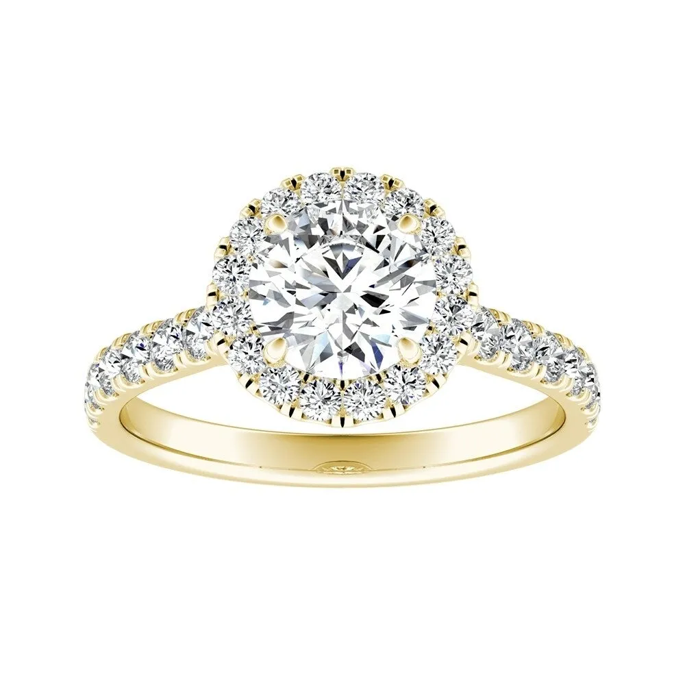 Auriya 14k Gold 4ct Moissanite Halo Diamond Engagement Ring 5/8ctw sold by Zulily product image thumbnail 2