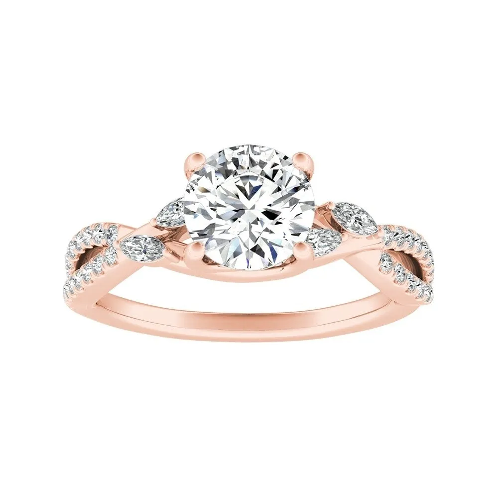 Auriya Infinity Round 1/2ct Moissanite and 1/8ctw Diamond Engagement Ring 14K Gold sold by Zulily product image thumbnail 3