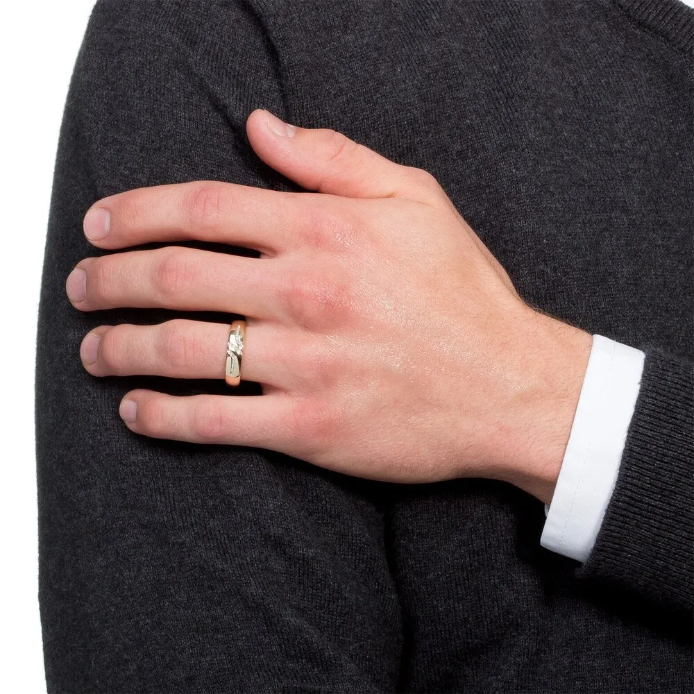 Miadora 10k Yellow Gold Men's 1/10ct TDW Diamond Wedding Band Ring sold by Zulily product image thumbnail 3