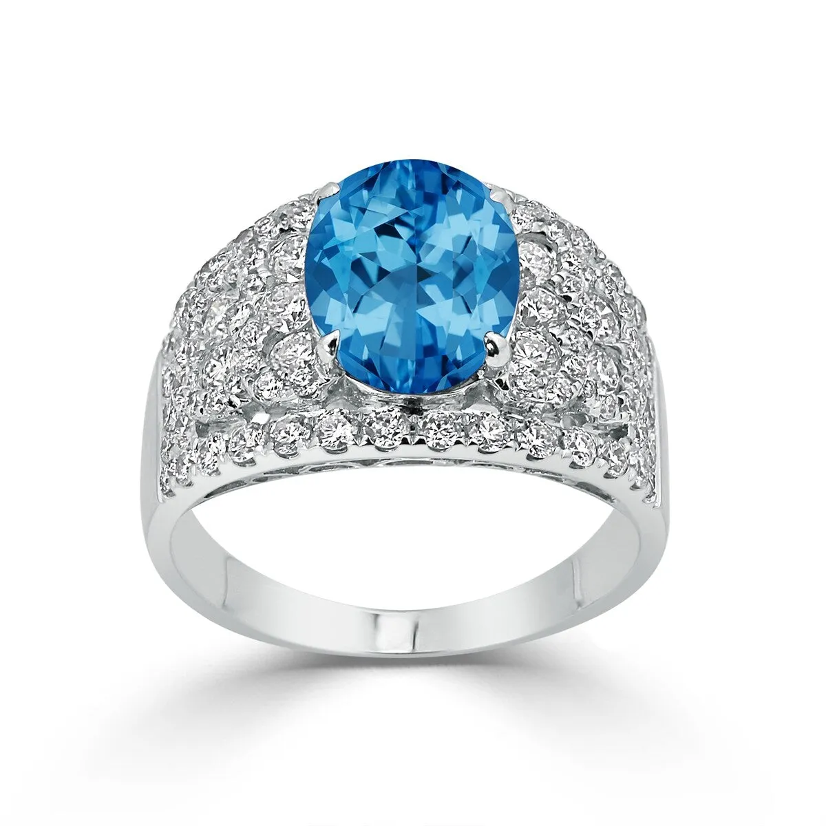 Auriya 3 1/5ct Oval Blue Topaz and Diamond Ring 1 1/3ctw 18K Gold sold by Zulily