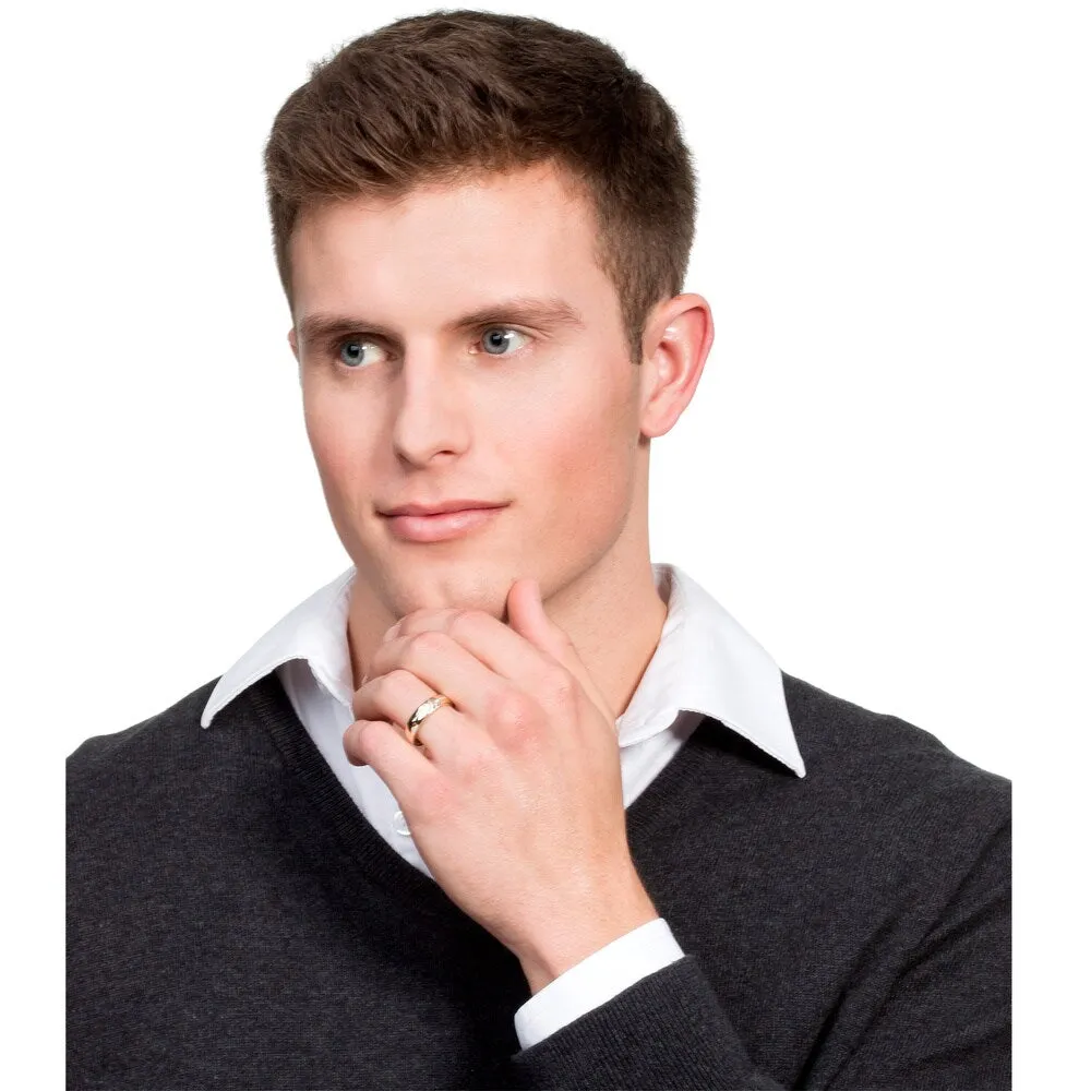 Miadora 10k Yellow Gold Men's 1/10ct TDW Diamond Wedding Band Ring sold by Zulily product image thumbnail 2