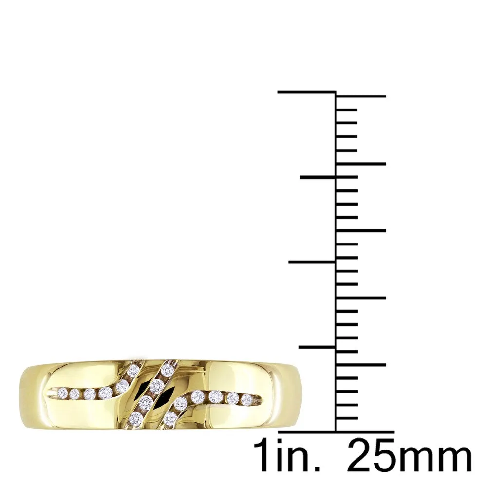 Miadora 10k Yellow Gold Men's 1/10ct TDW Diamond Wedding Band Ring sold by Zulily product image thumbnail 5