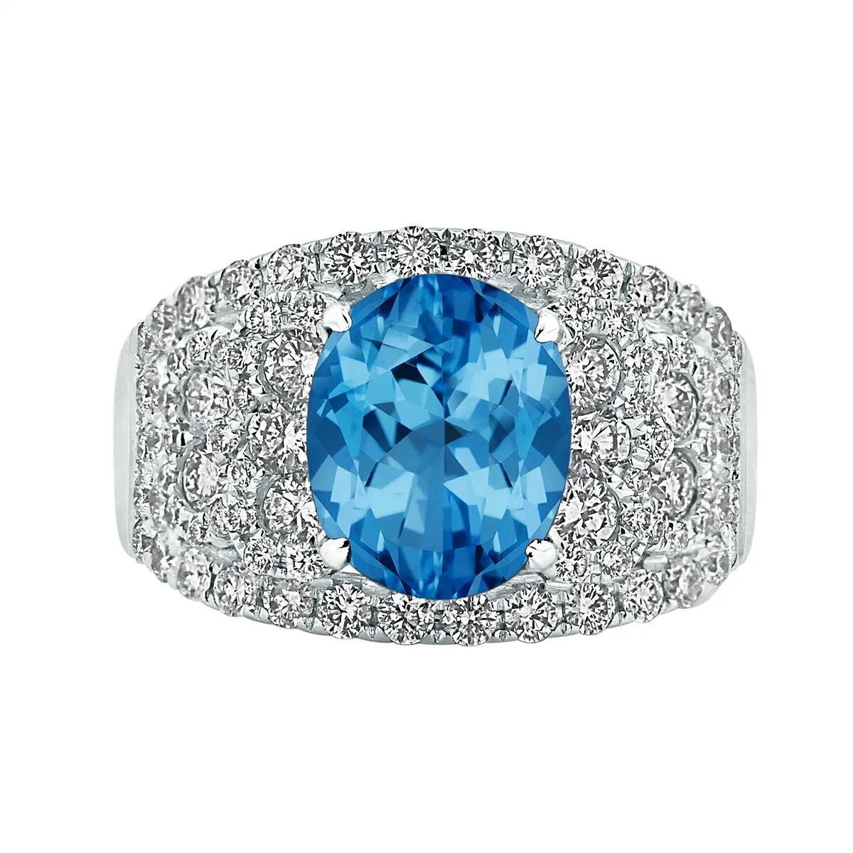 Auriya 3 1/5ct Oval Blue Topaz and Diamond Ring 1 1/3ctw 18K Gold sold by Zulily product image thumbnail 2