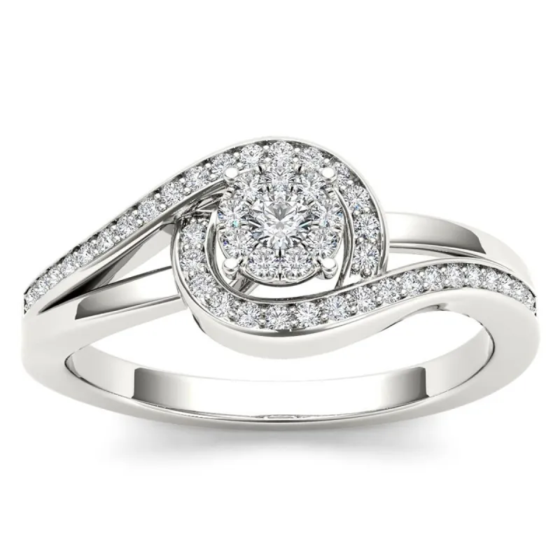 De Couer 10k White Gold 1/5ct TDW Diamond Promise Fashion Ring sold by Zulily