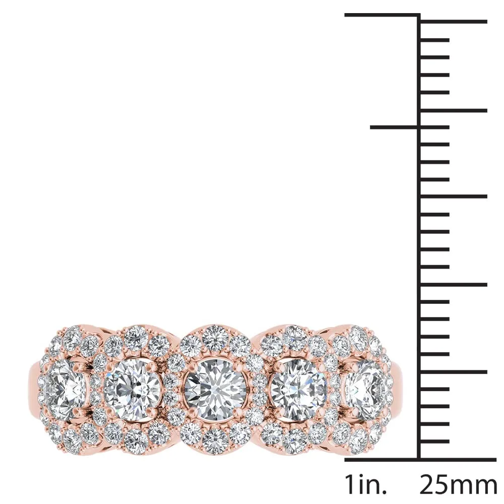 De Couer IGI Certified 14k Rose Gold 1 1/10 ct TDW Diamond Halo Ring - Pink sold by Zulily product image thumbnail 4
