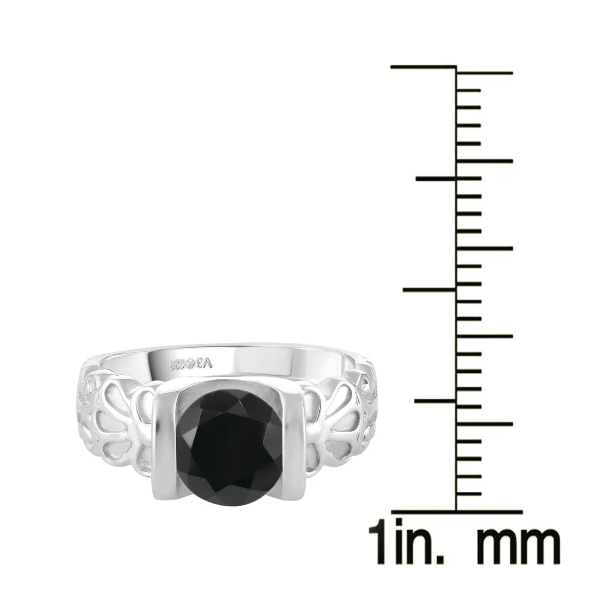 Sterling Silver with 2.30 CTTW Natural Black Diamond Solitaire Ring sold by Zulily product image thumbnail 3