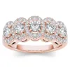 De Couer IGI Certified 14k Rose Gold 1 1/10 ct TDW Diamond Halo Ring - Pink sold by Zulily