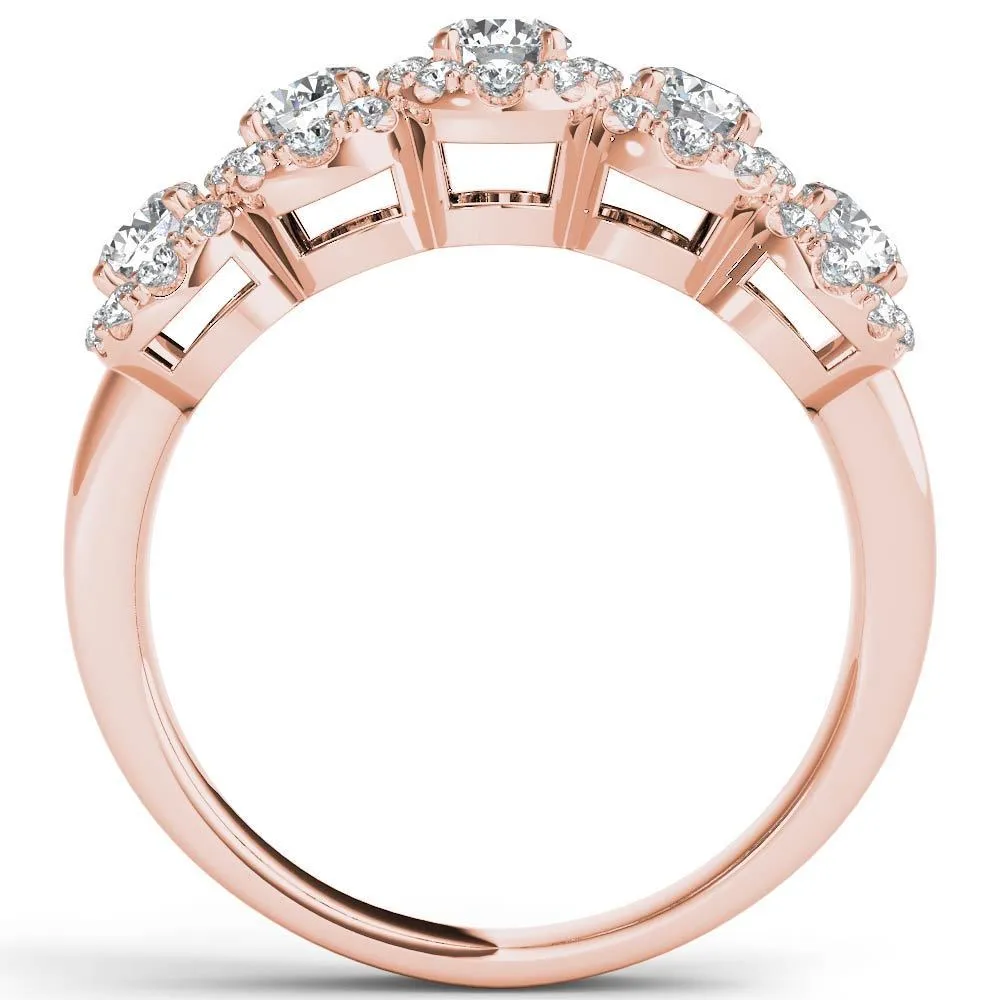 De Couer IGI Certified 14k Rose Gold 1 1/10 ct TDW Diamond Halo Ring - Pink sold by Zulily product image thumbnail 3