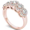 De Couer IGI Certified 14k Rose Gold 1 1/10 ct TDW Diamond Halo Ring - Pink sold by Zulily