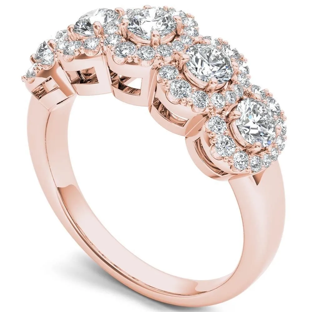 De Couer IGI Certified 14k Rose Gold 1 1/10 ct TDW Diamond Halo Ring - Pink sold by Zulily product image thumbnail 2