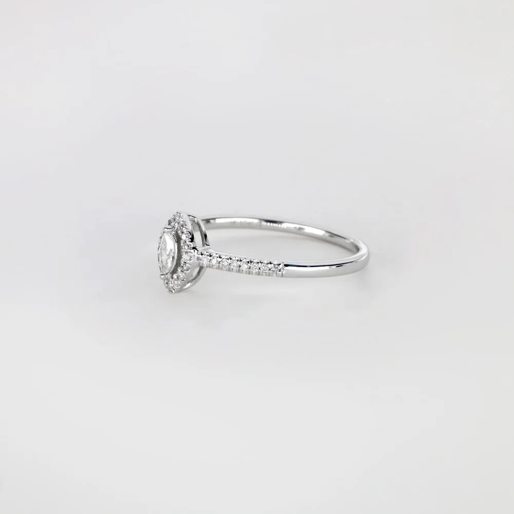 1/5ct TDW Marquise Shape Diamond Halo Ring in 10k Gold by De Couer sold by Zulily product image thumbnail 2