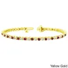 Auriya 3 1/2ct Red Ruby and 3 1/2ct TW 3-Prong Diamond Tennis Bracelet 14k Gold sold by Zulily