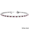 Auriya 3 1/2ct Red Ruby and 3 1/2ct TW 3-Prong Diamond Tennis Bracelet 14k Gold sold by Zulily