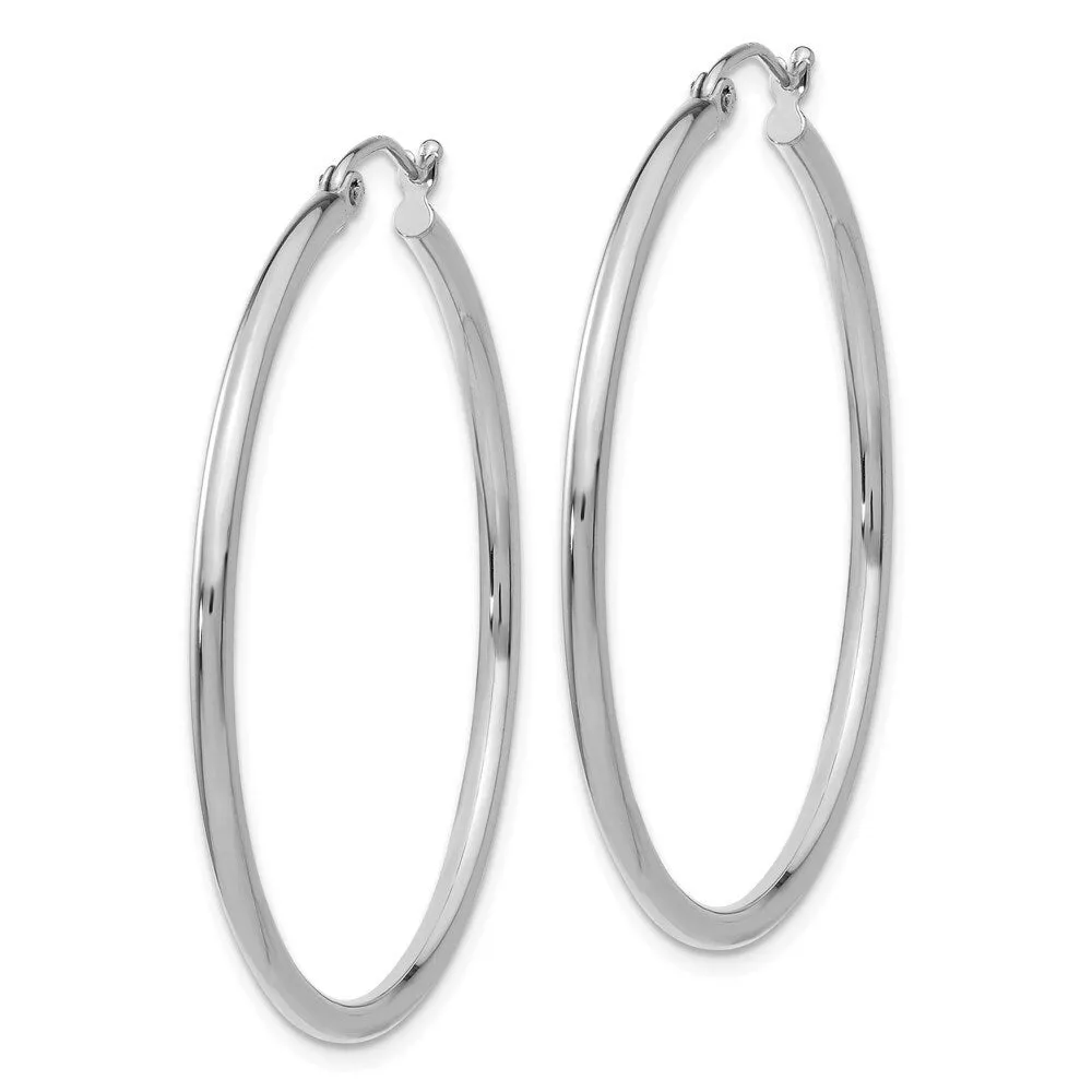 Curata 10k White Gold 40x2mm Polished Classic Tube Hoop Earrings sold by Zulily product image thumbnail 2