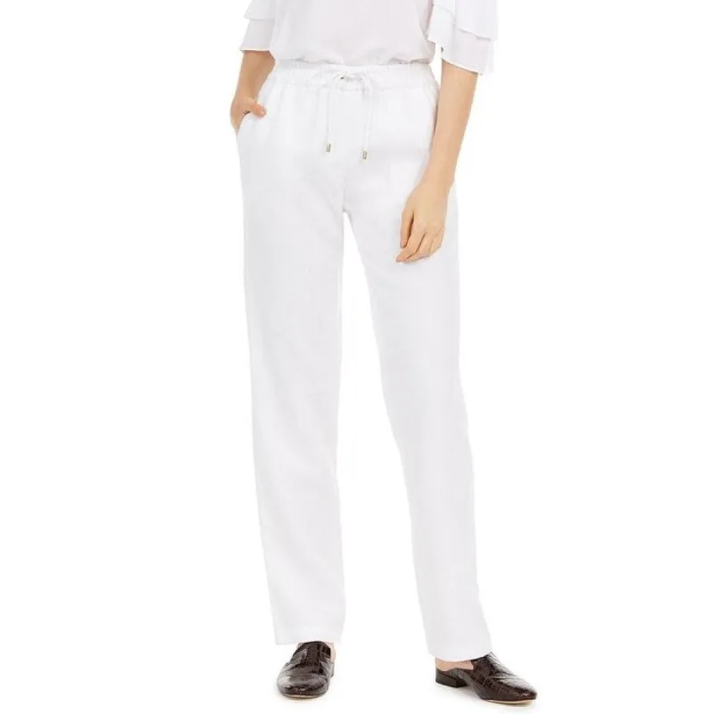 Micheal Kors Women's Linen Cropped Pants White Size 2 sold by Zulily