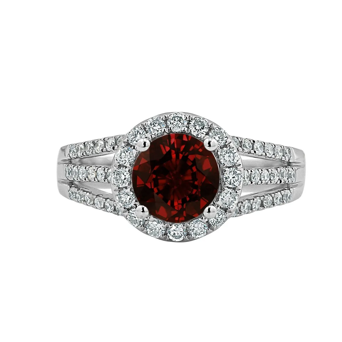 Auriya Modern 1 3/8ct Garnet and Halo Diamond Engagement Ring 1/2cttw 14k Gold sold by Zulily product image thumbnail 4