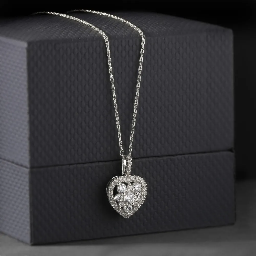De Couer 10k Gold 2/5ct TDW Heart Shape Diamond Necklace sold by Zulily