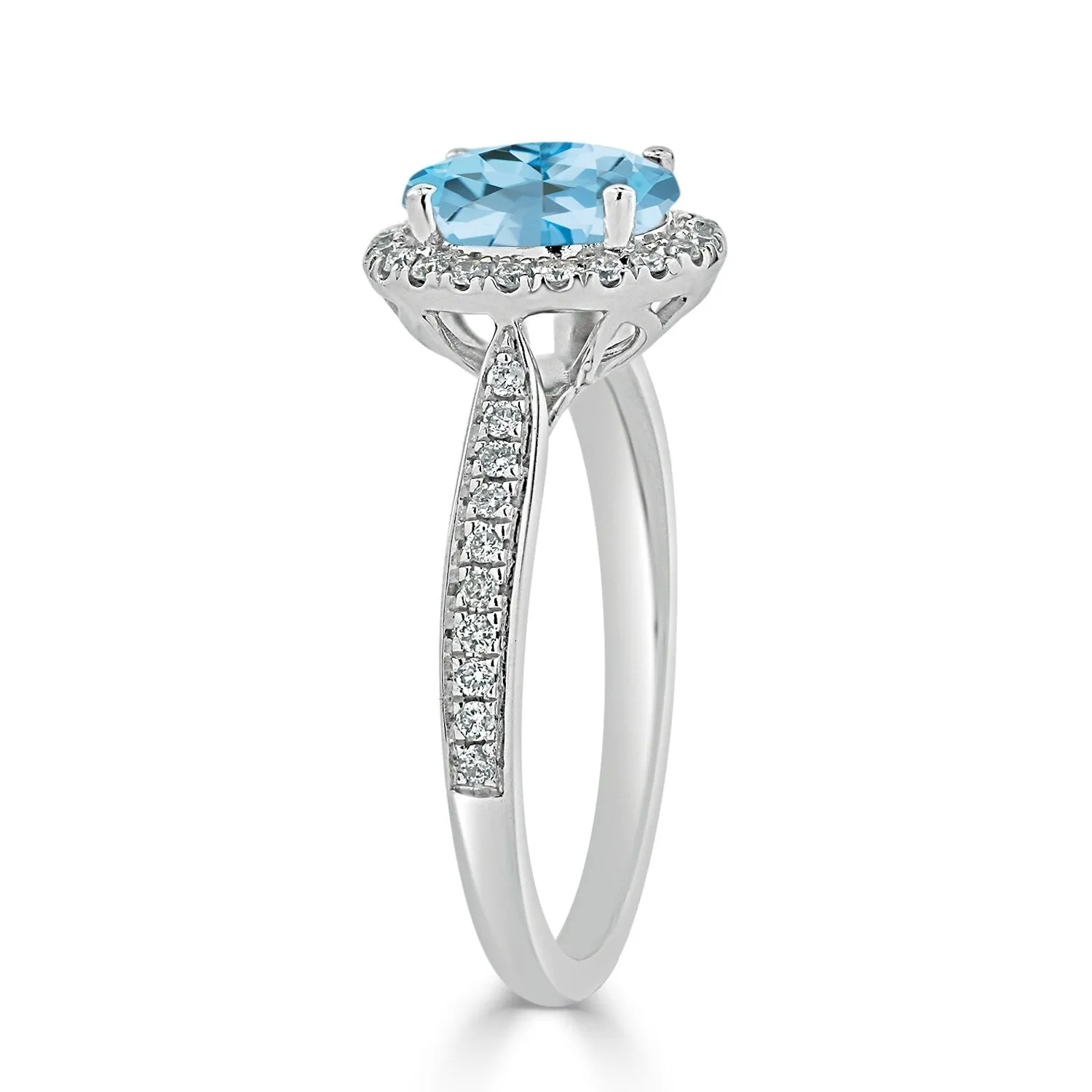 Auriya 1 9/10ct Fancy Oval Sky Blue Topaz Halo Diamond Engagement Ring 1/4ctw 14k Gold sold by Zulily product image thumbnail 4