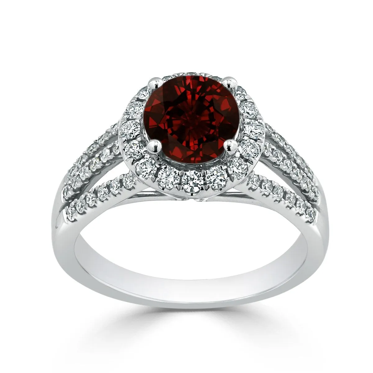 Auriya Modern 1 3/8ct Garnet and Halo Diamond Engagement Ring 1/2cttw 14k Gold sold by Zulily product image thumbnail 5