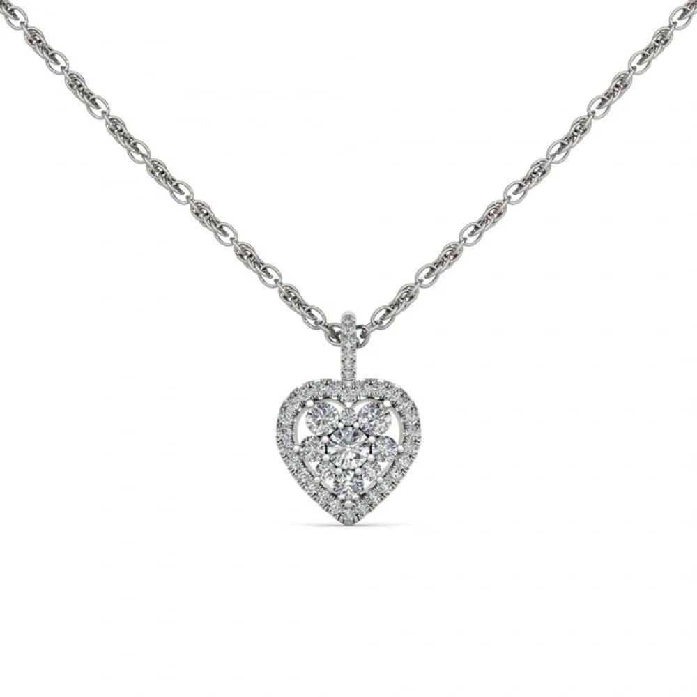 De Couer 10k Gold 2/5ct TDW Heart Shape Diamond Necklace sold by Zulily product image thumbnail 3