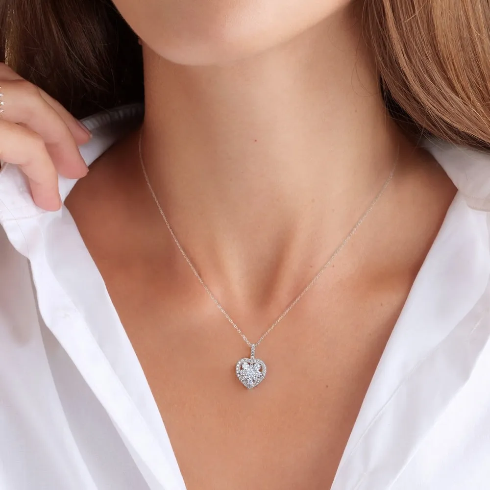 De Couer 10k Gold 2/5ct TDW Heart Shape Diamond Necklace sold by Zulily product image thumbnail 2