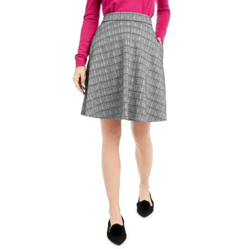 Maison Jules Women's Plaid A Line Skater Skirt Black Size 0 sold by Zulily