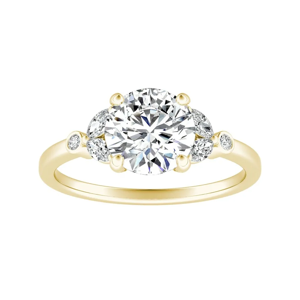 Auriya 14k Gold 1 1/2ctw Vintage Floral Moissanite and Diamond Engagement Ring 1/4ctw sold by Zulily product image thumbnail 5