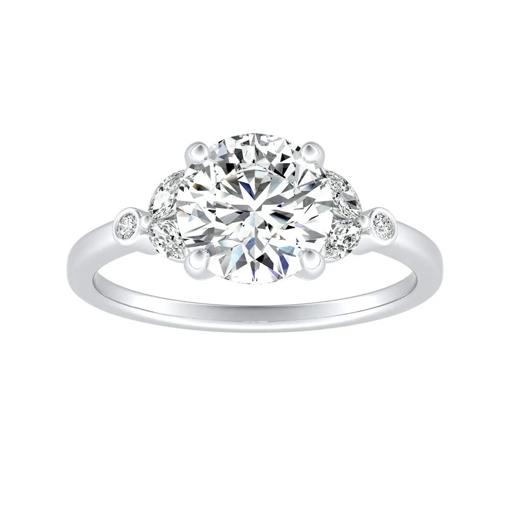 Auriya 14k Gold 1 1/2ctw Vintage Floral Moissanite and Diamond Engagement Ring 1/4ctw sold by Zulily product image thumbnail 2