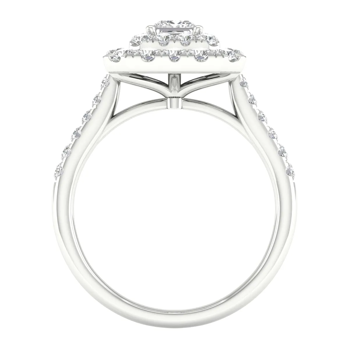 1ct TDW Princess Cut Diamond Halo Ring in 10k Gold by De Couer sold by Zulily product image thumbnail 3