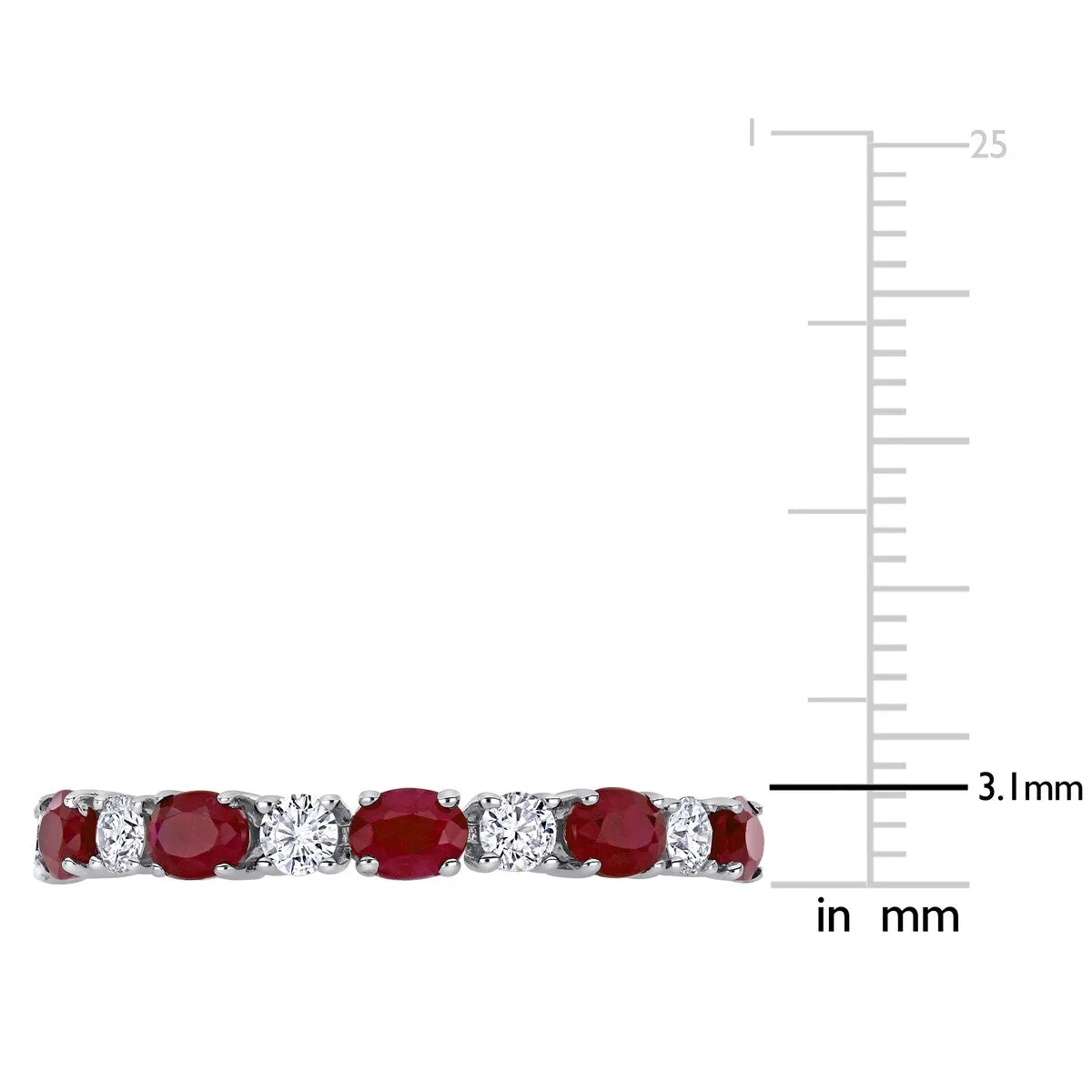 Miadora Oval-cut Ruby and Diamond Stackable Full-Eternity Band in 14k White Gold sold by Zulily product image thumbnail 5