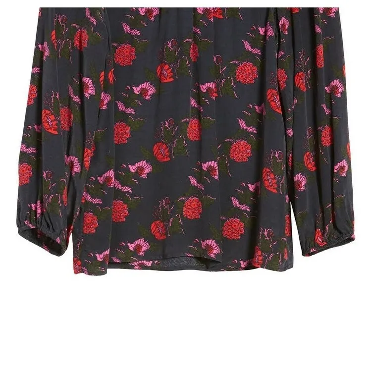 Lucky Brand Women's Piper Floral Print Blouse Black Size Small sold by Zulily product image thumbnail 2